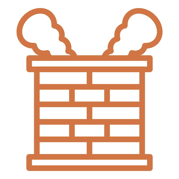 Diseño vectorial del estilo del icono de la chimenea
