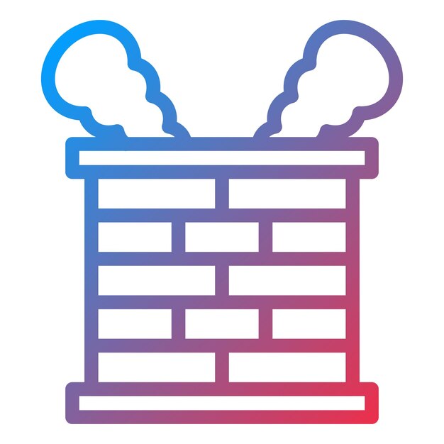 Diseño vectorial del estilo del icono de la chimenea