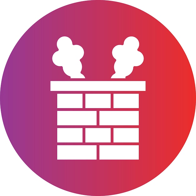 Diseño vectorial del estilo del icono de la chimenea
