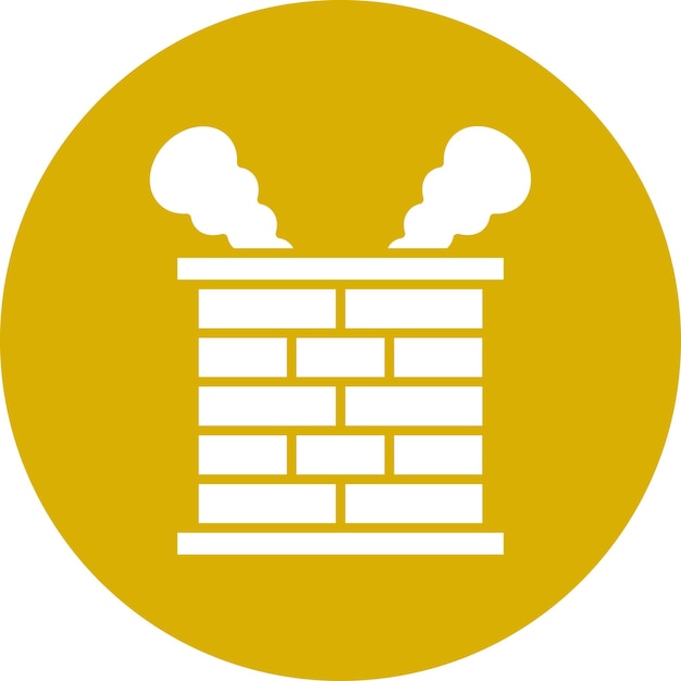 Diseño vectorial del estilo del icono de la chimenea