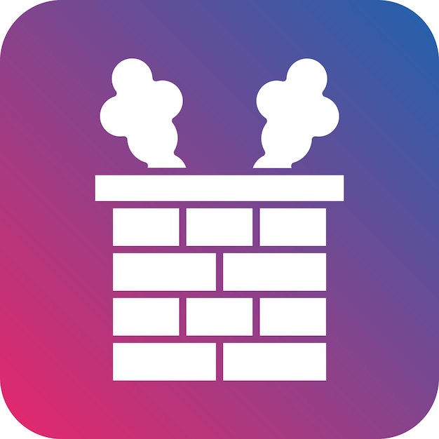 Diseño vectorial del estilo del icono de la chimenea