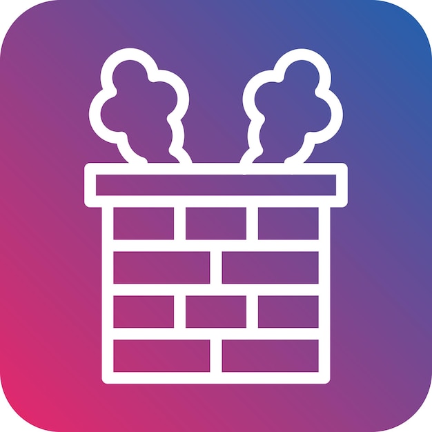 Diseño vectorial del estilo del icono de la chimenea