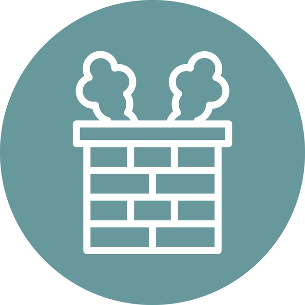 Diseño vectorial del estilo del icono de la chimenea