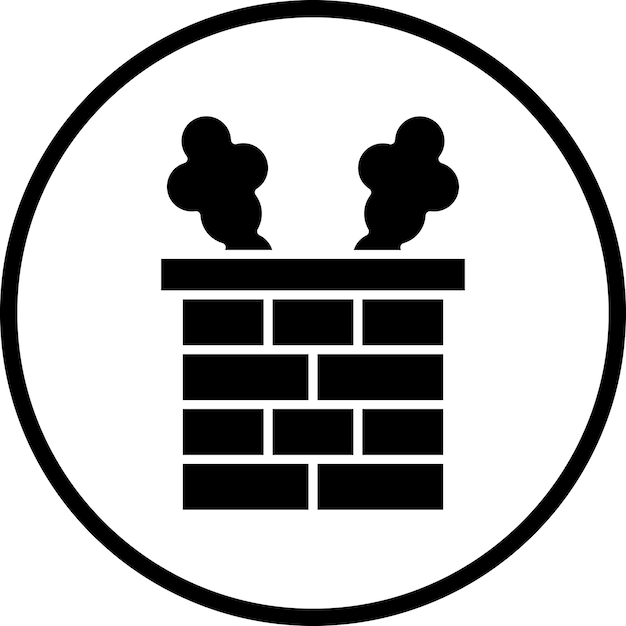 Diseño vectorial del estilo del icono de la chimenea