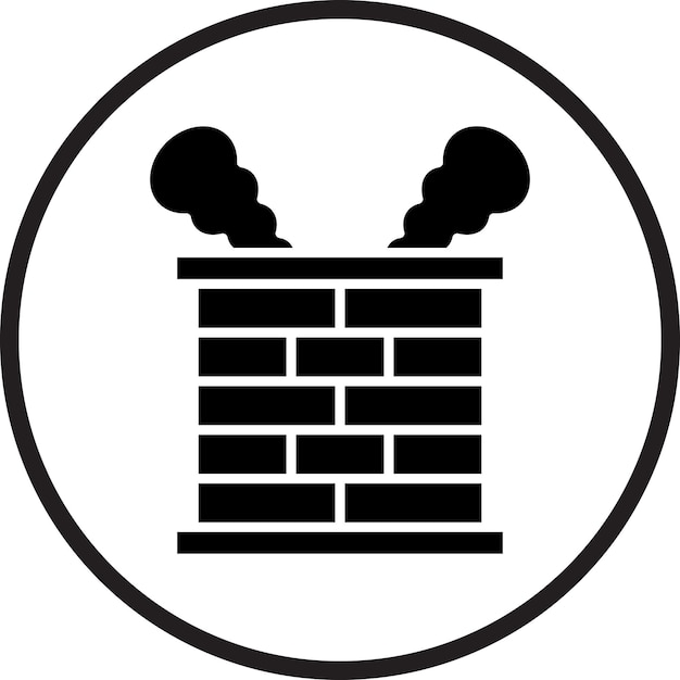 Diseño vectorial del estilo del icono de la chimenea
