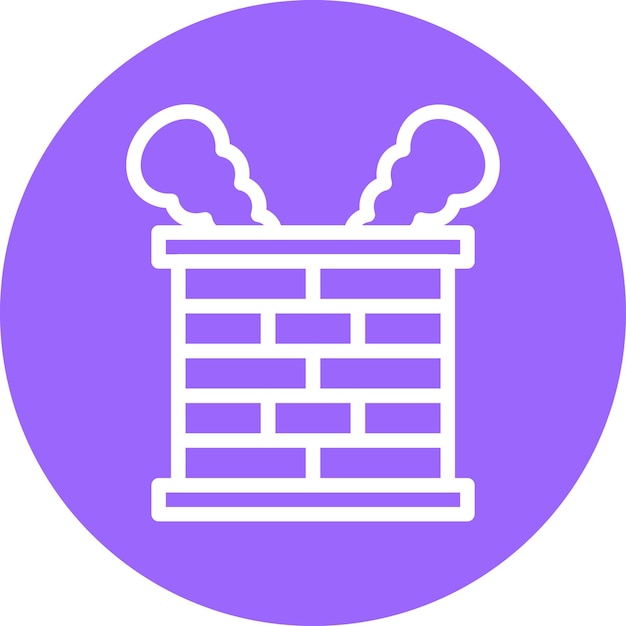 Diseño vectorial del estilo del icono de la chimenea