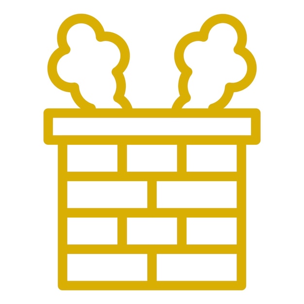 Diseño vectorial del estilo del icono de la chimenea