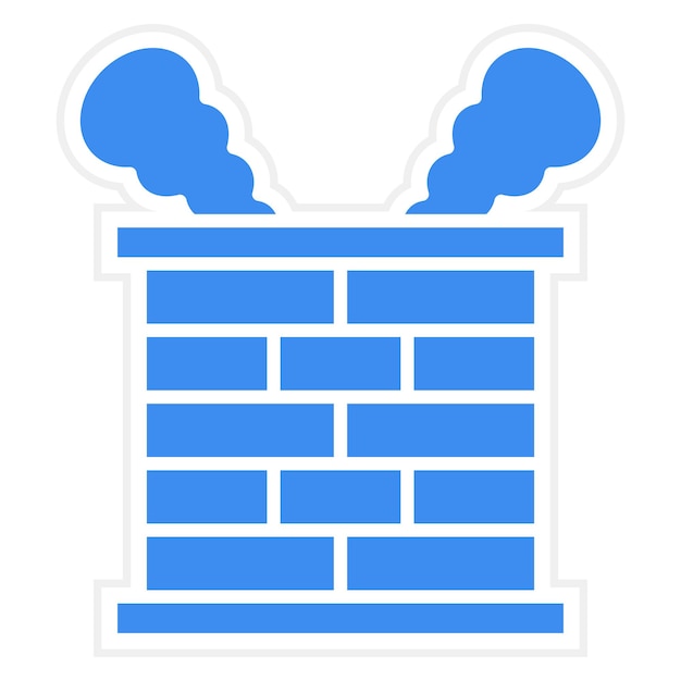 Diseño vectorial del estilo del icono de la chimenea