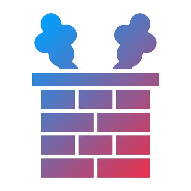 Diseño vectorial del estilo del icono de la chimenea