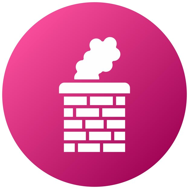 Diseño vectorial del estilo del icono de la chimenea