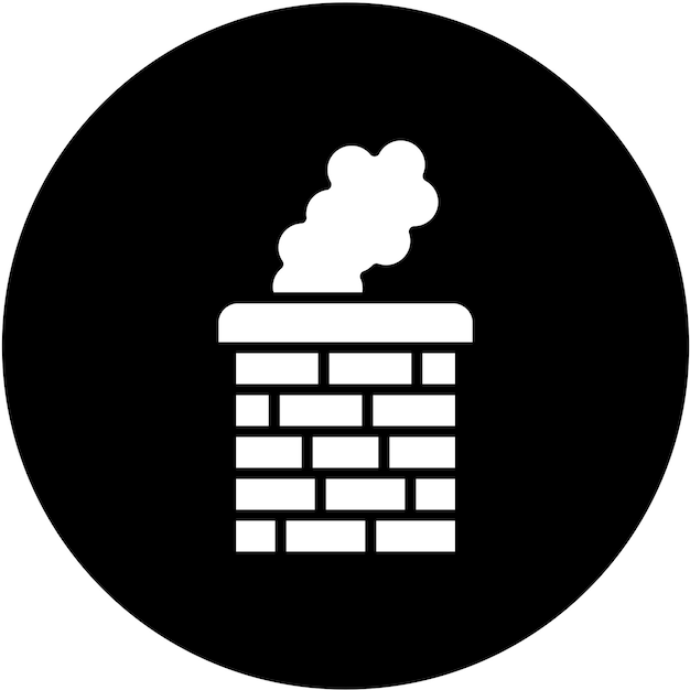 Diseño vectorial del estilo del icono de la chimenea