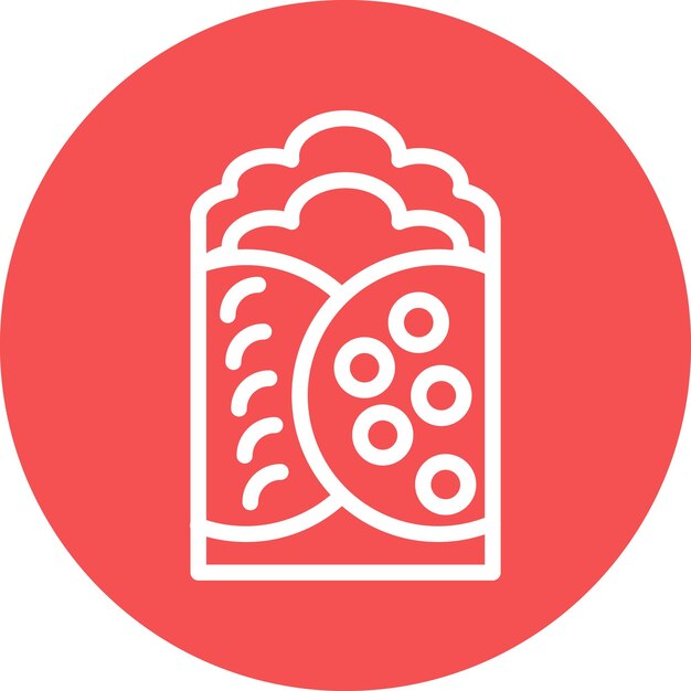 Diseño vectorial Estilo de icono de Chimichanga