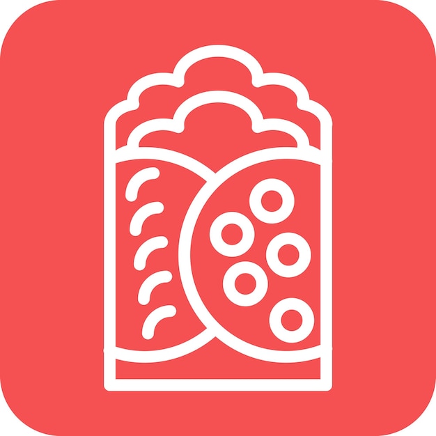 Diseño vectorial Estilo de icono de Chimichanga