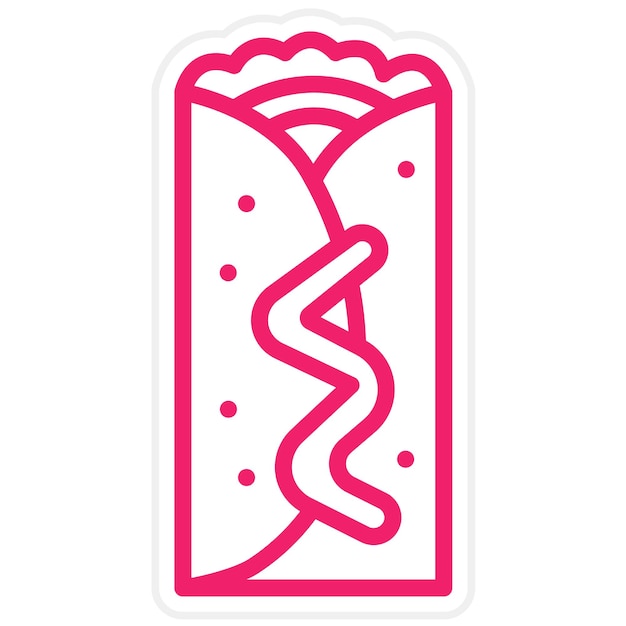 Diseño vectorial Estilo de icono de Chimichanga