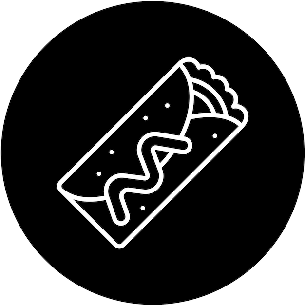 Diseño vectorial Estilo de icono de Chimichanga