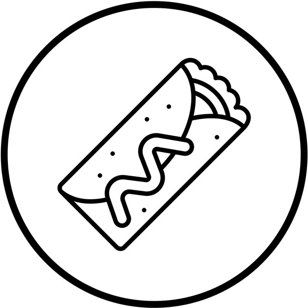 Diseño vectorial Estilo de icono de Chimichanga