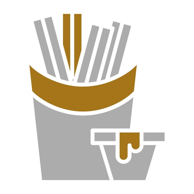 Diseño vectorial del estilo del icono de Churros