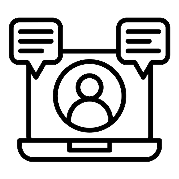 Diseño vectorial del estilo del icono de ciberacoso
