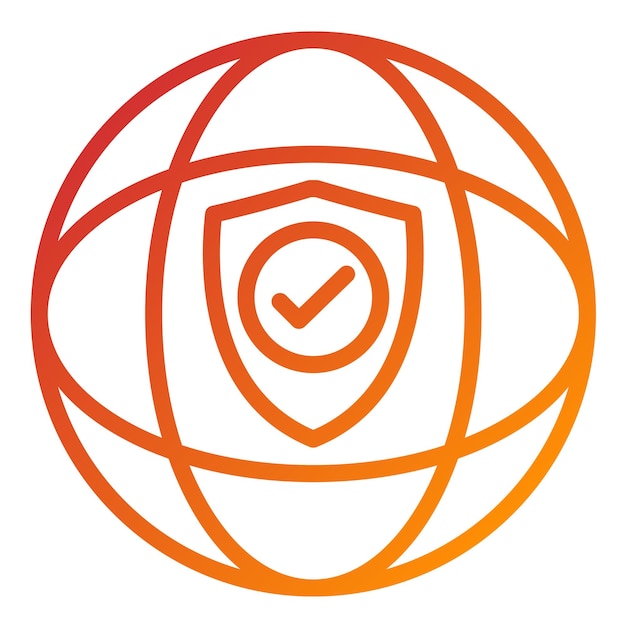Diseño vectorial del estilo del icono de la ciberesfera