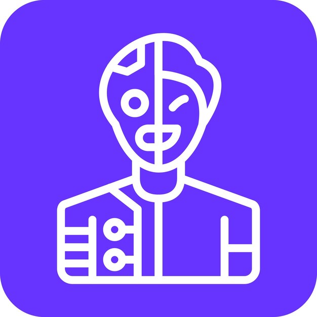 Diseño vectorial Estilo del icono del ciborg