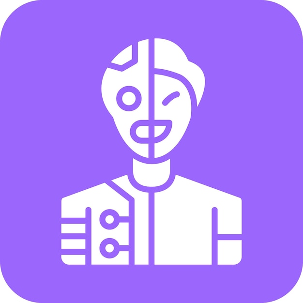 Diseño vectorial Estilo del icono del ciborg