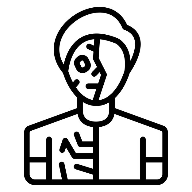 Diseño vectorial Estilo del icono del ciborg
