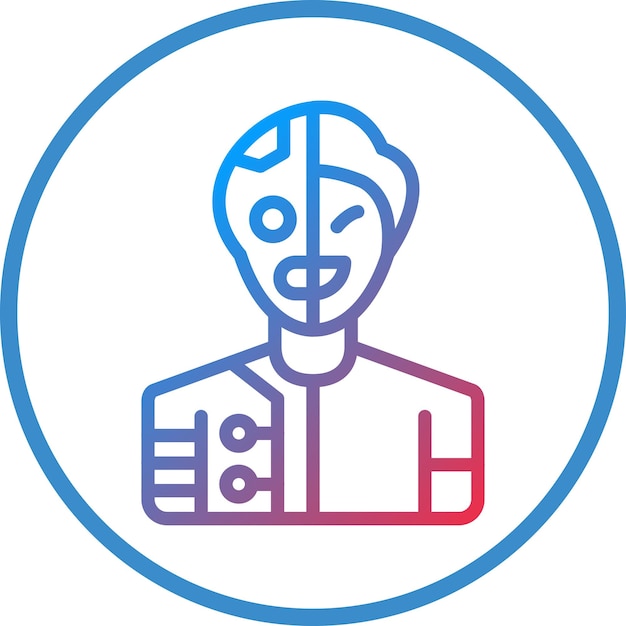 Diseño vectorial Estilo del icono del ciborg