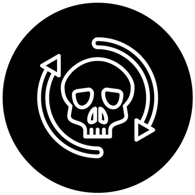 Vector diseño vectorial estilo del icono del ciclo de muerte