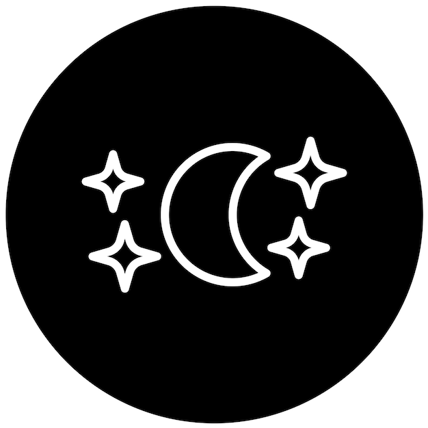 Diseño vectorial del estilo del icono del cielo nocturno