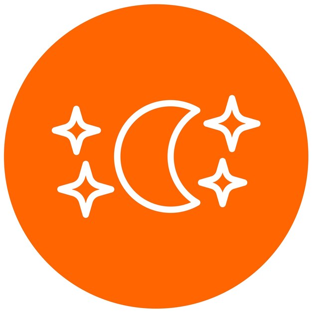 Diseño vectorial del estilo del icono del cielo nocturno