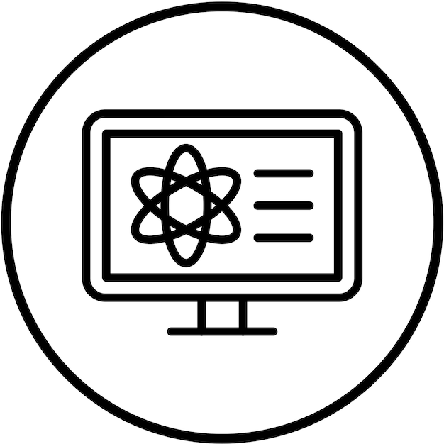 Diseño vectorial Estilo de icono de ciencias de la computación
