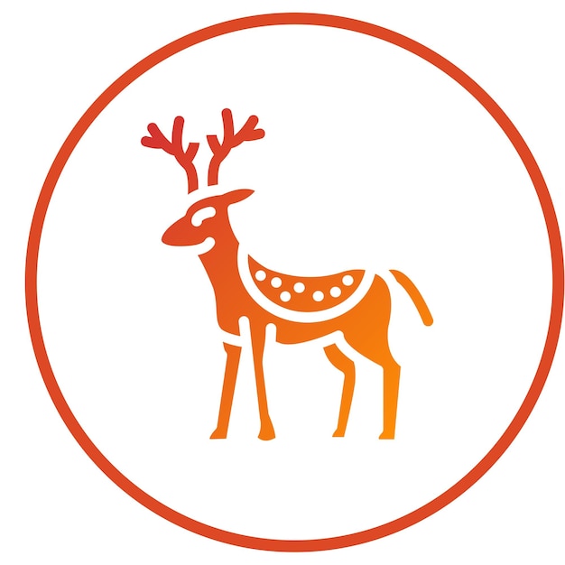 Diseño vectorial de estilo de icono de ciervo