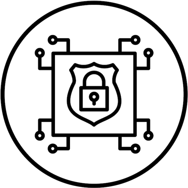 Diseño vectorial Estilo del icono de cifrado cuántico