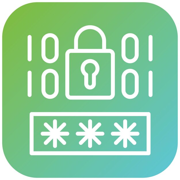 Diseño vectorial Estilo de icono de cifrado fuerte