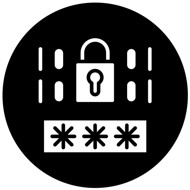 Diseño vectorial Estilo de icono de cifrado fuerte