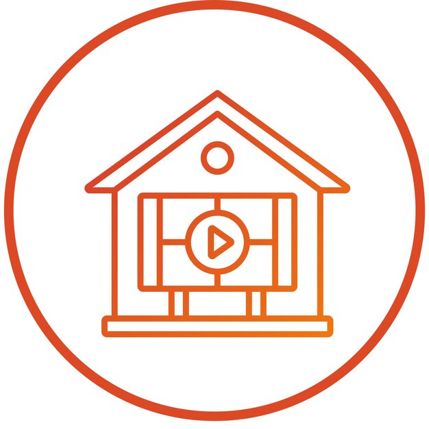 Diseño vectorial de estilo de icono de cine en casa