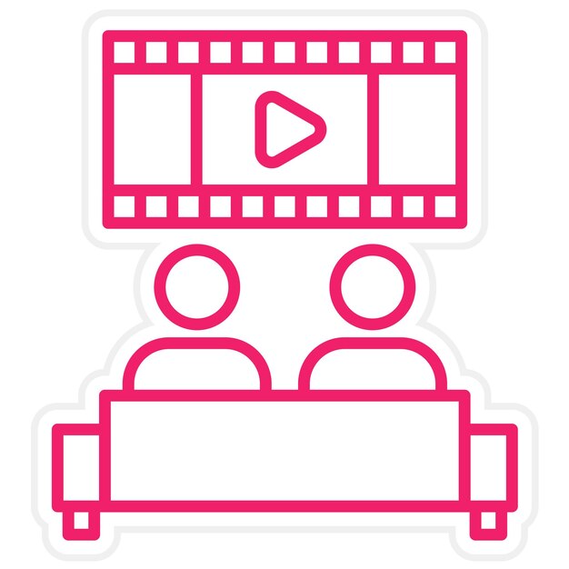 Diseño vectorial de estilo de icono de cine