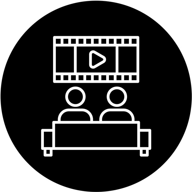 Diseño vectorial de estilo de icono de cine