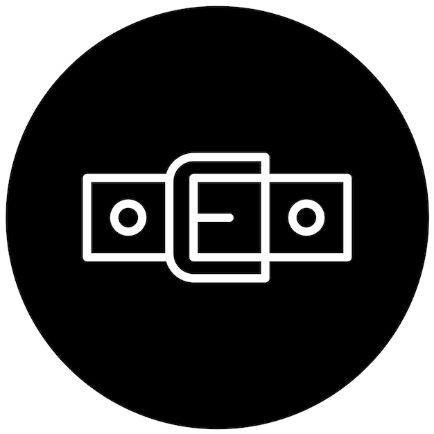 Diseño vectorial Estilo del icono del cinturón amarillo