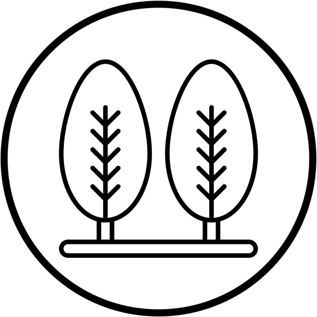 Diseño vectorial de estilo de icono de ciprés