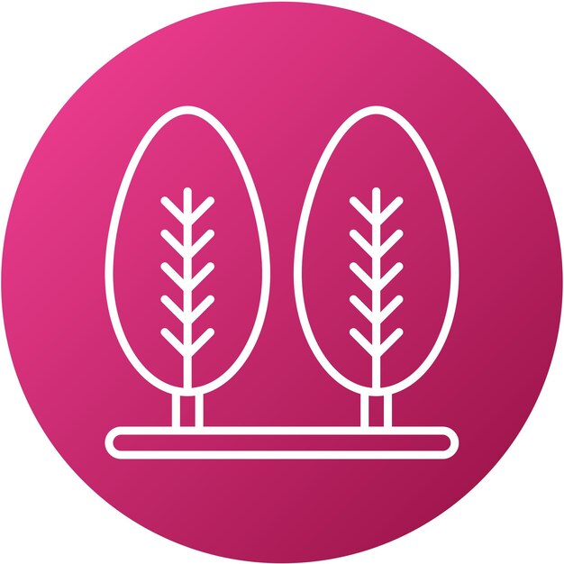 Diseño vectorial de estilo de icono de ciprés