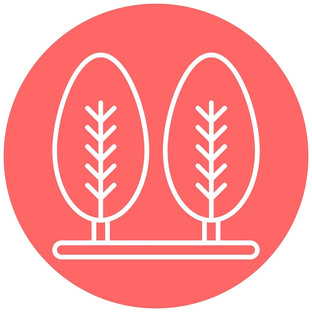 Diseño vectorial de estilo de icono de ciprés