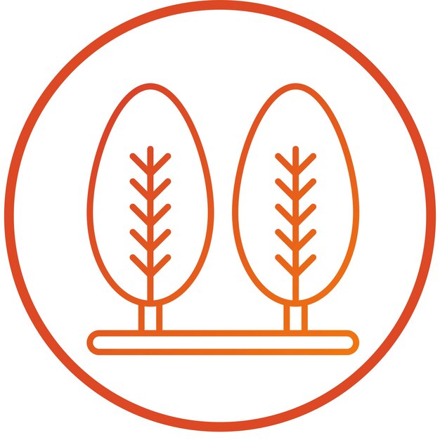Diseño vectorial de estilo de icono de ciprés