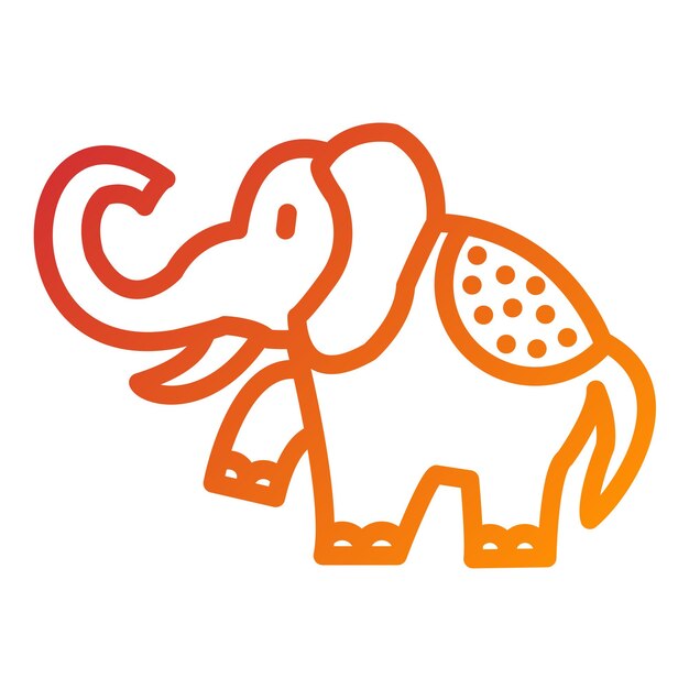 Diseño vectorial Estilo de icono de circo de elefantes