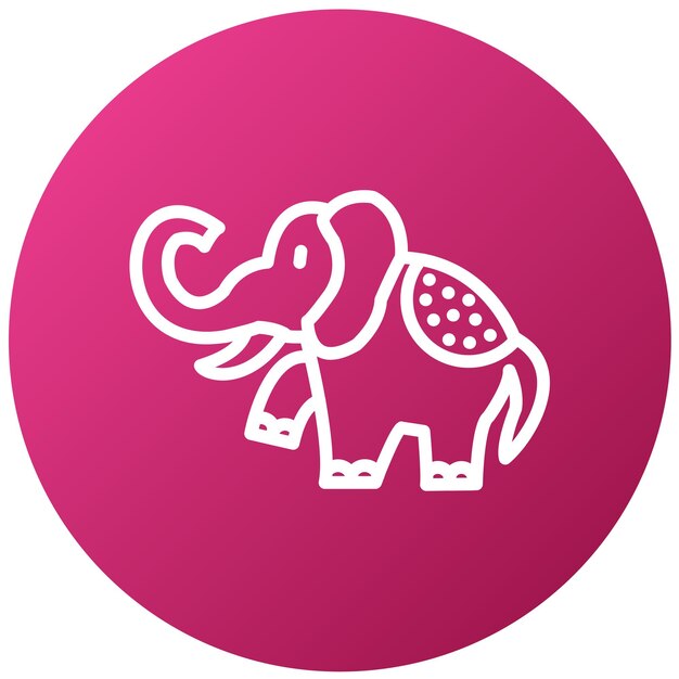 Diseño vectorial Estilo de icono de circo de elefantes