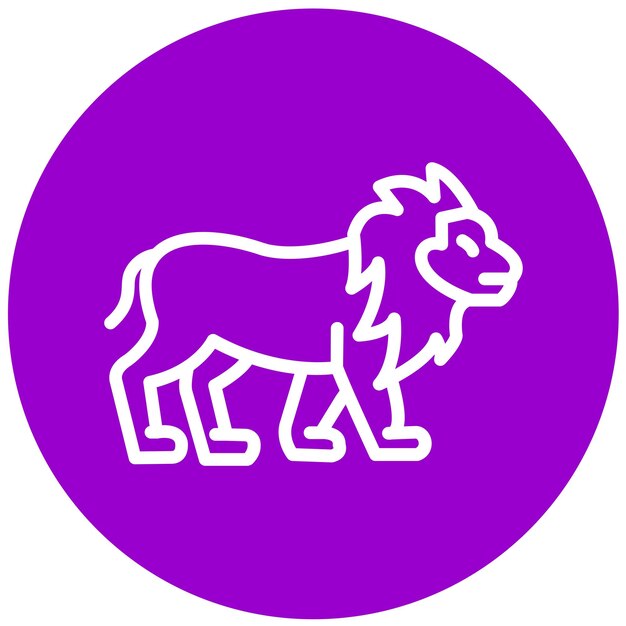 Diseño vectorial Estilo de icono de circo de león