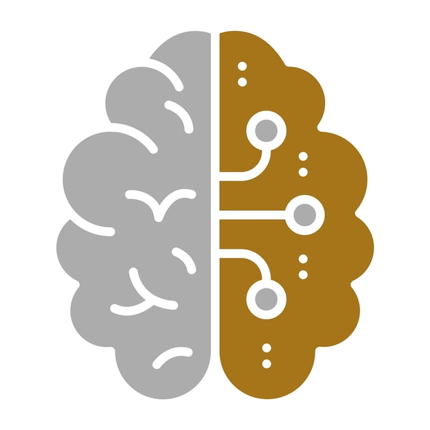 Diseño vectorial Estilo del icono del circuito cerebral