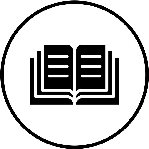 Diseño vectorial Estilo del icono del círculo de literatura
