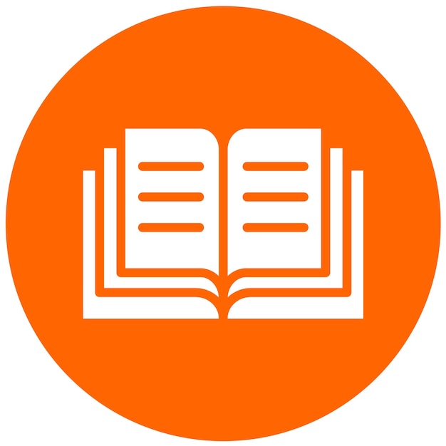 Diseño vectorial Estilo del icono del círculo de literatura