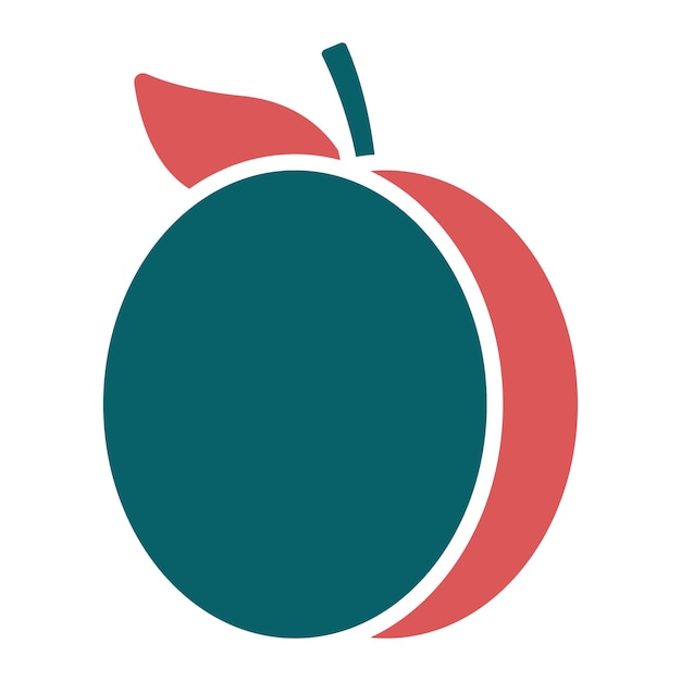 Diseño vectorial Estilo del icono de ciruela